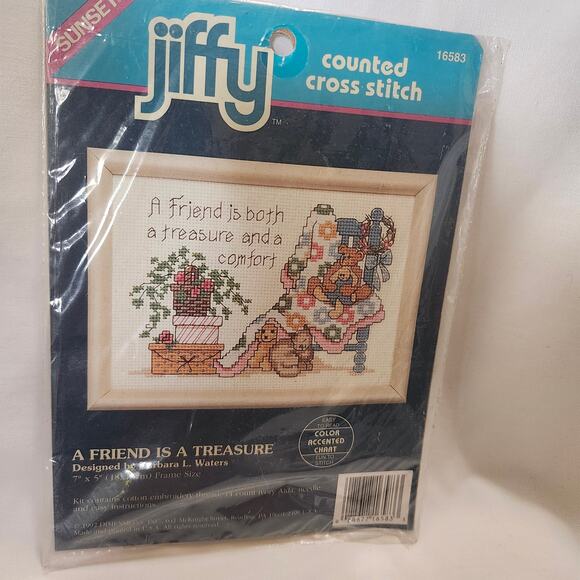 A Friend is a Treasure Counted Cross Stitch Kit Jiffy 16583 7 x 5 Sealed B23 - Picture 1 of 6